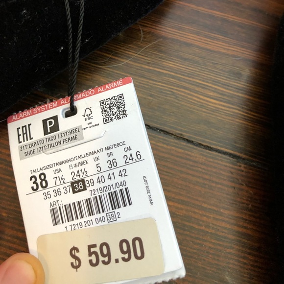 Black velvet Zara block heels - Picture 6 of 6